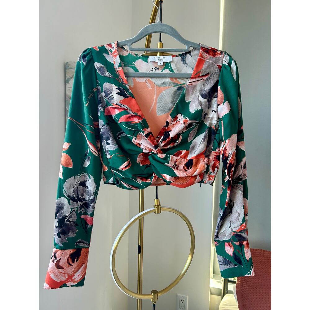 Marissa Webb | RTR - Rent The Runway | Floral Twist Crop Blouse | Size 2